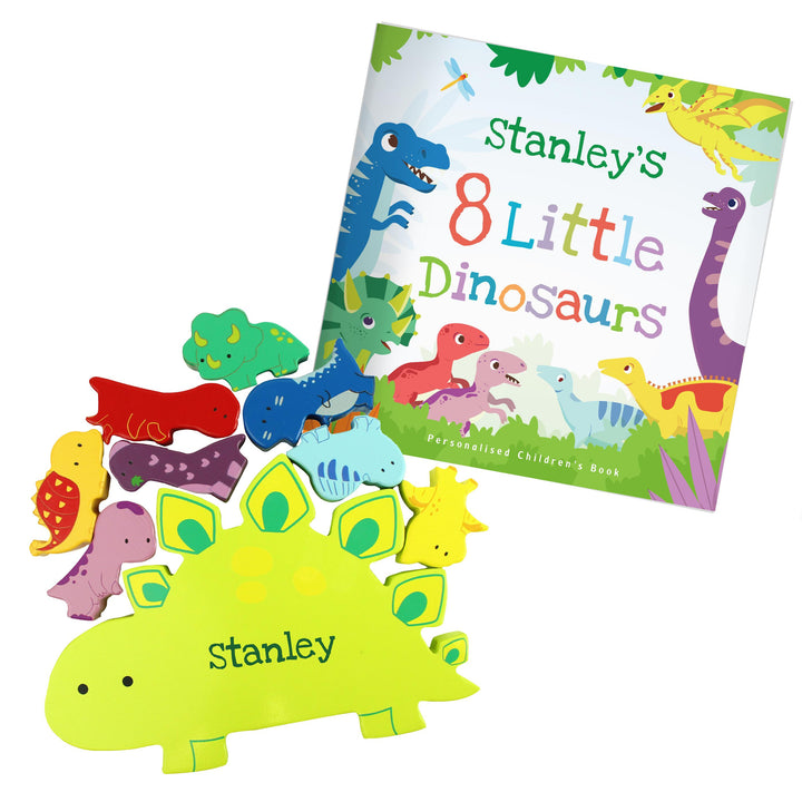 Personalised Dinosaur Book &amp; Stacking Toy, The Personal Shop, personalised gifts