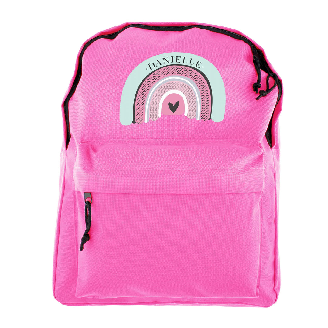 Personalised Rainbow Pink Backpack – alternative view
