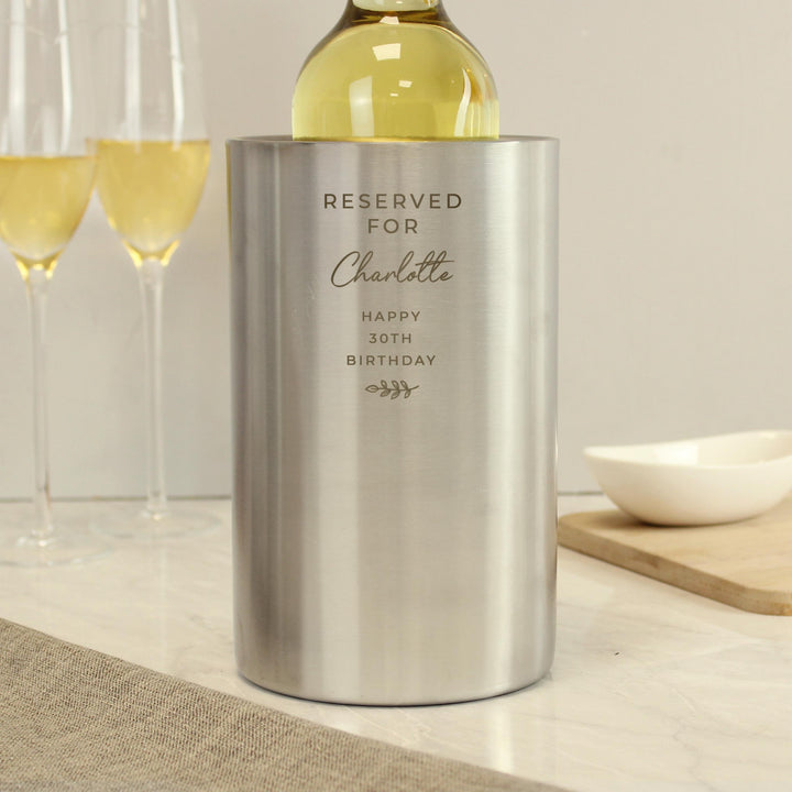 Personalised Free Text Wine Cooler, The Personal Shop, personalised gifts