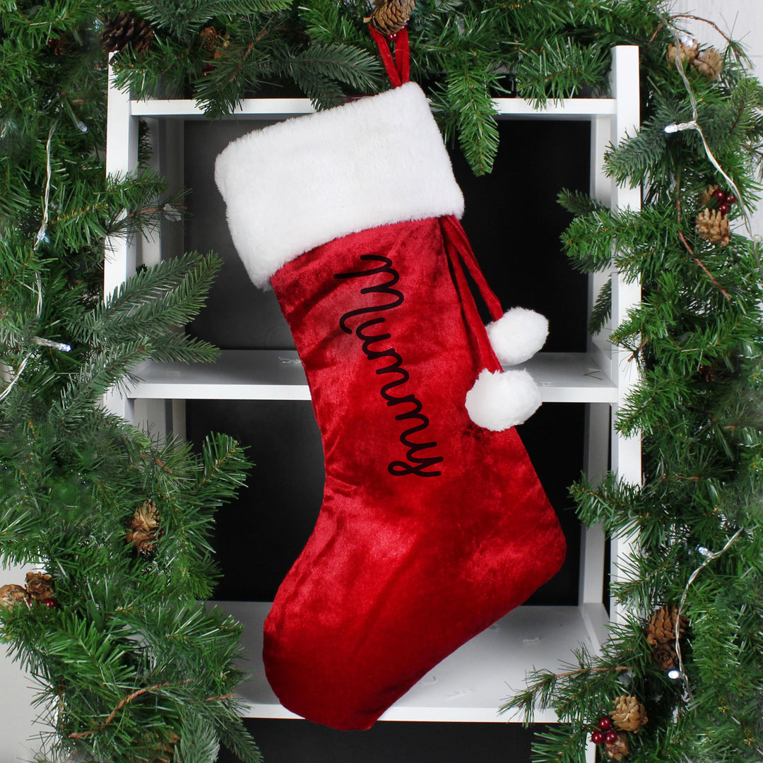 Personalised Name Only Red Stocking – alternative view