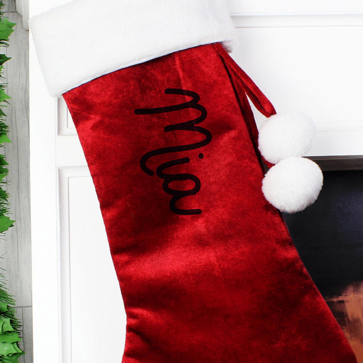 Personalised Name Only Red Stocking – alternative view