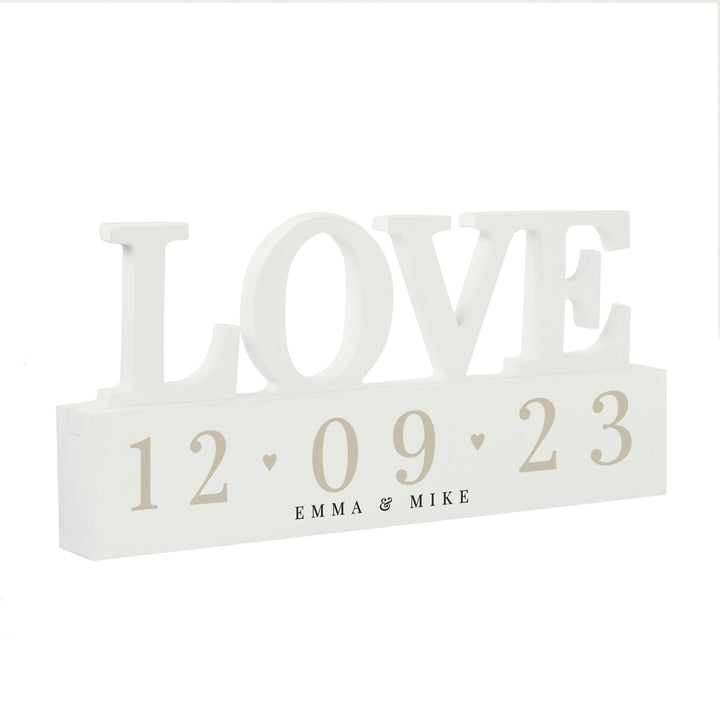 Personalised Big Date Wooden Love Ornament – alternative view