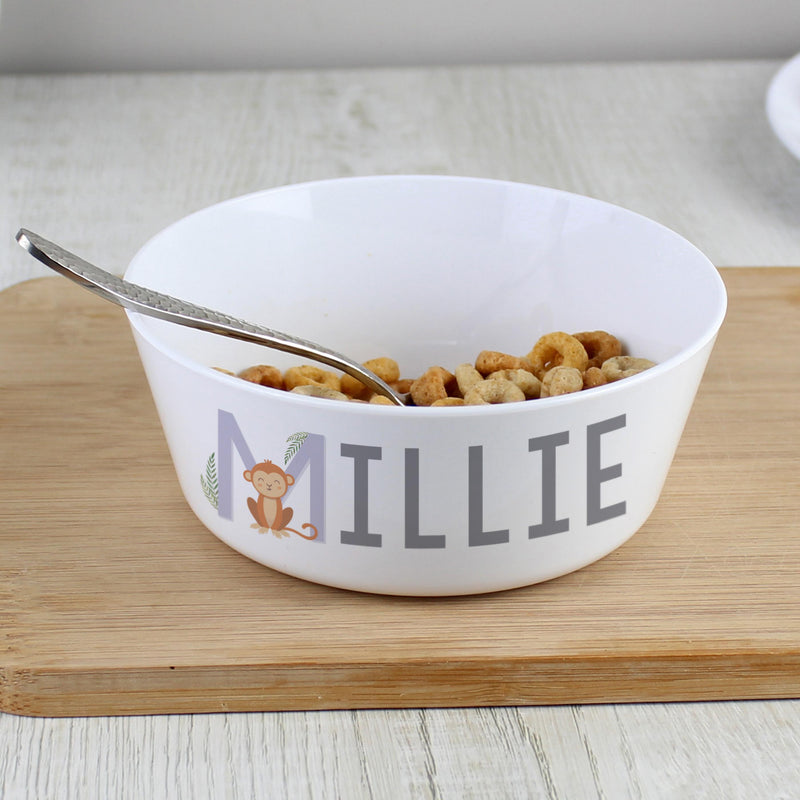 Personalised Animal Alphabet Plastic Bowl