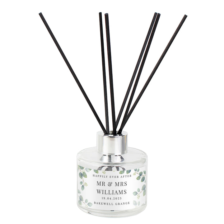 Personalised Botanical Free Text Reed Diffuser – alternative view