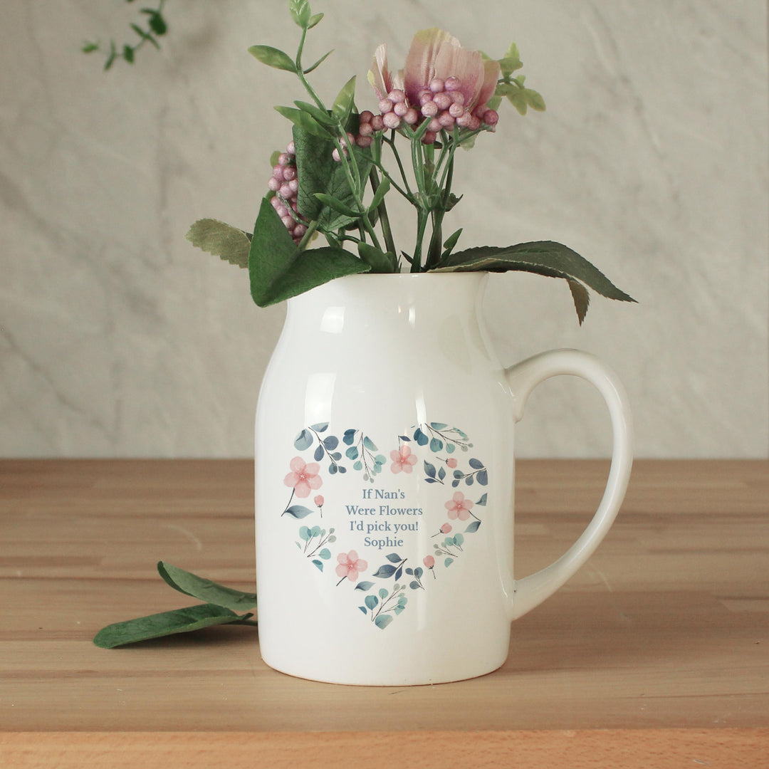 Personalised Floral Heart Flower Jug, The Personal Shop, personalised gifts