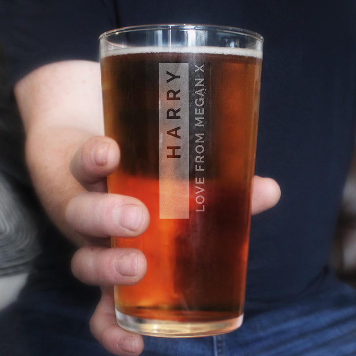 Personalised Free Text Pint Glass – alternative view
