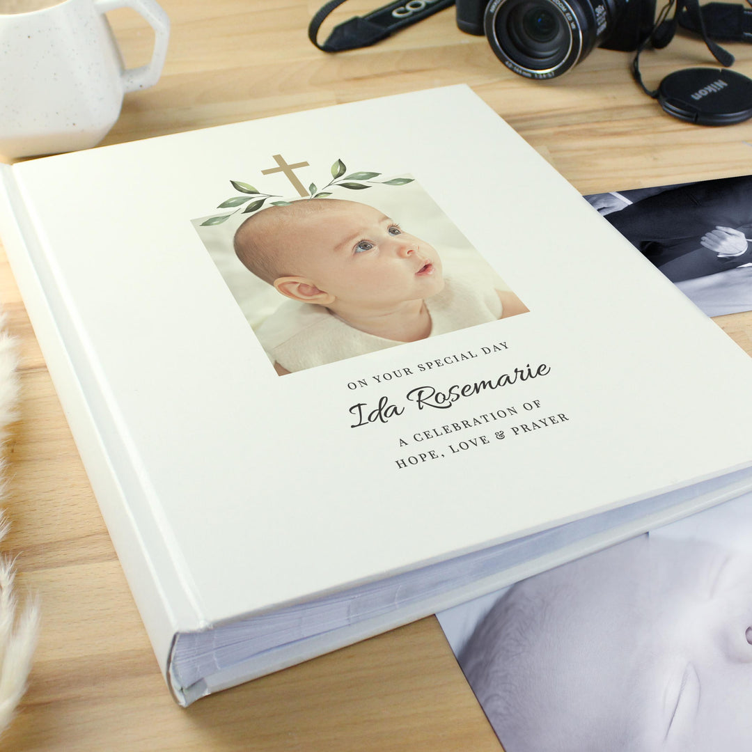 Personalised Christening Photo Upload Traditional Photo Album – alternative view