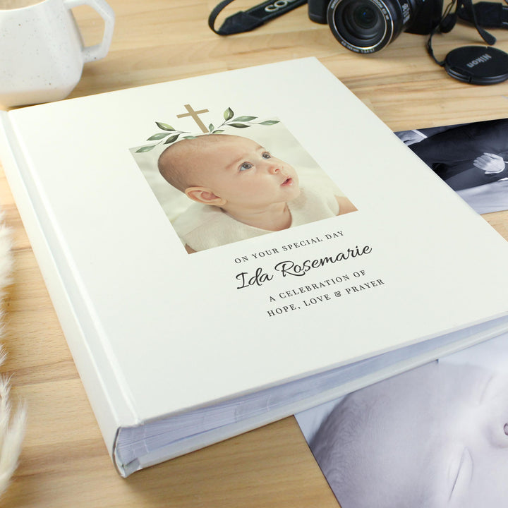 Personalised Christening Photo Upload Traditional Photo Album – alternative view