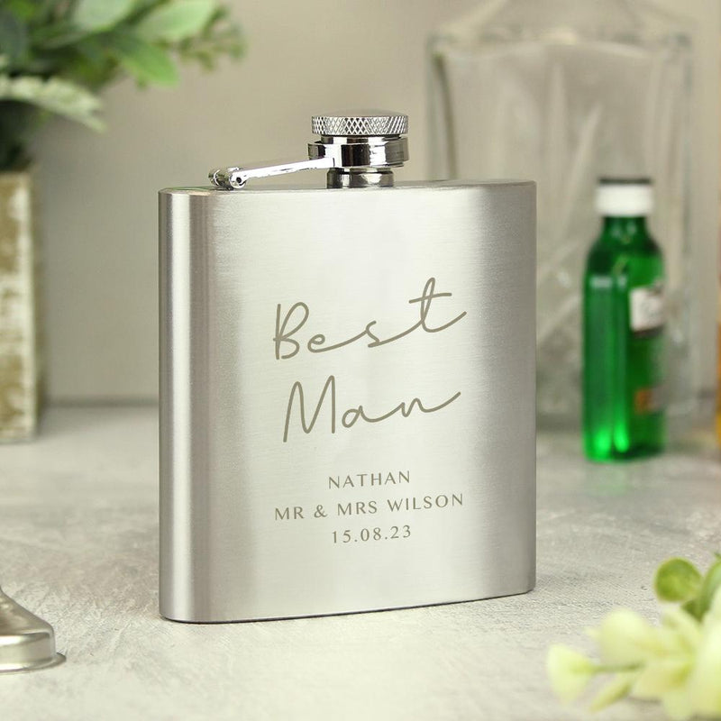 Personalised Message Wedding Party Hip Flask