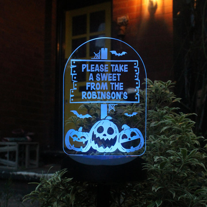 Personalised Pumpkin Patch Halloween Solar Light – alternative view