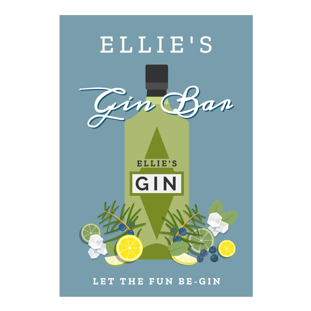 Personalised Gin Bar Metal Sign – alternative view