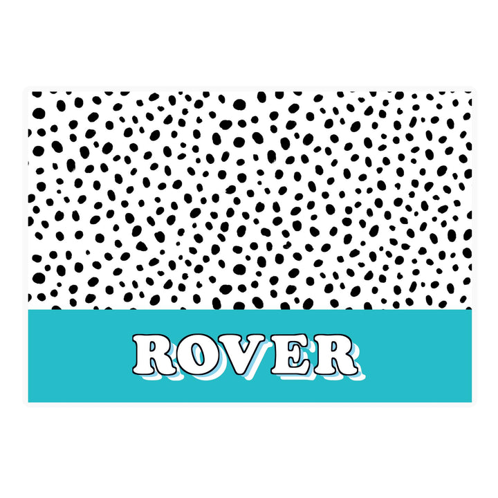 Personalised Blue Spots Dog Placemat – alternative view