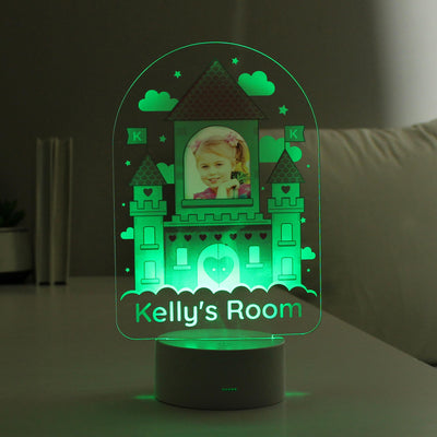 Personalised Pink Castle Photo Upload LED Colour Changing Night Light