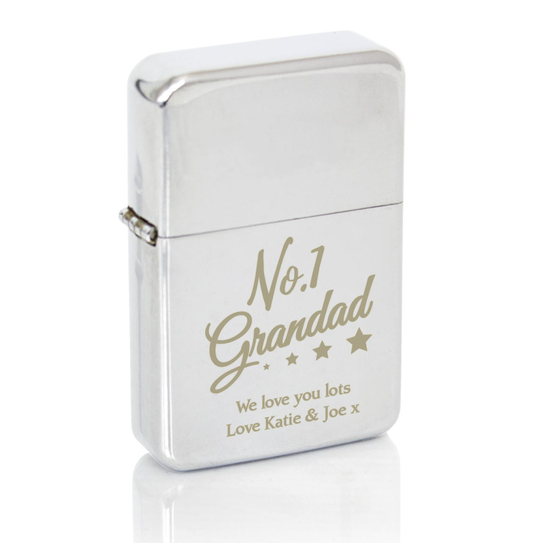 Personalised No.1 Grandad Silver Lighter – alternative view