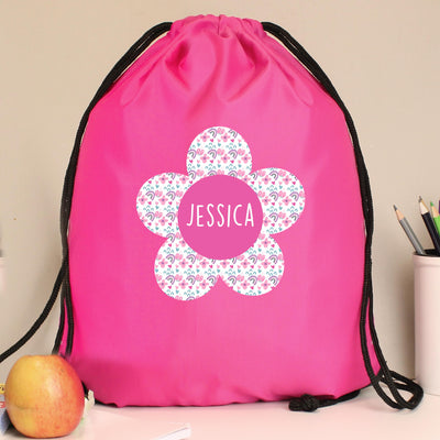 Personalised Flower Pink Kit Bag