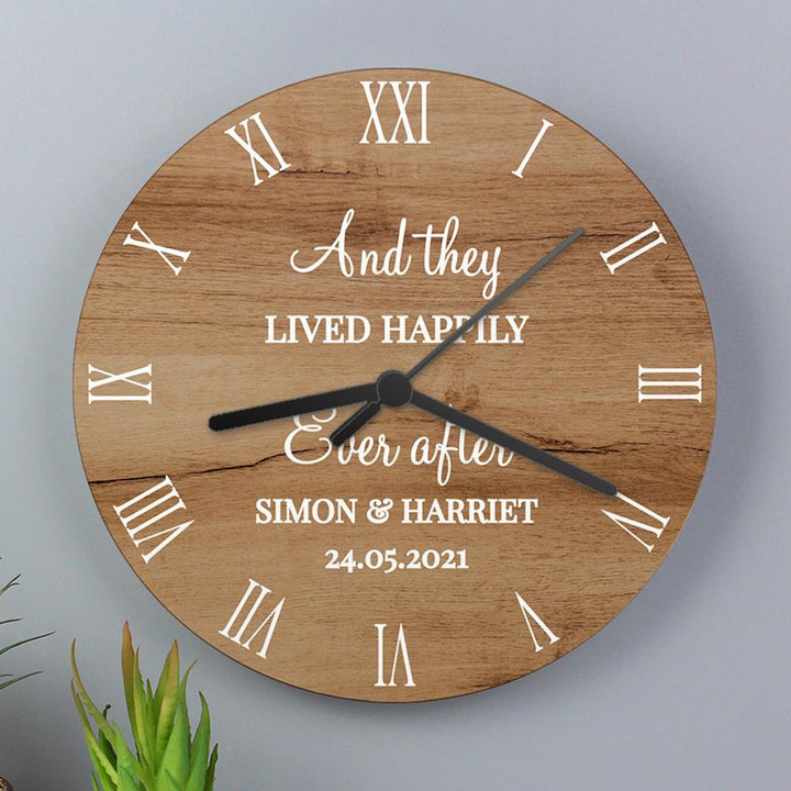 Personalised Wood Effect Clock