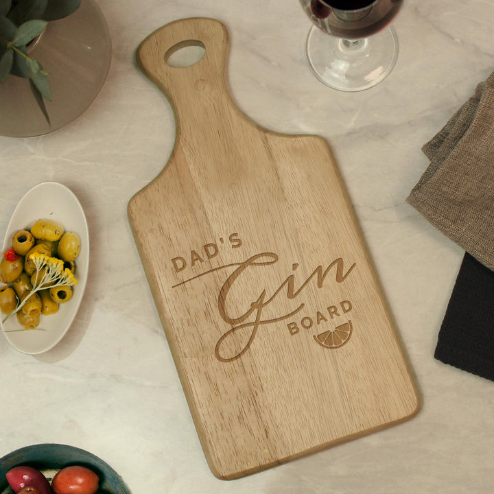 Personalised Gin Wooden Paddle Board – alternative view