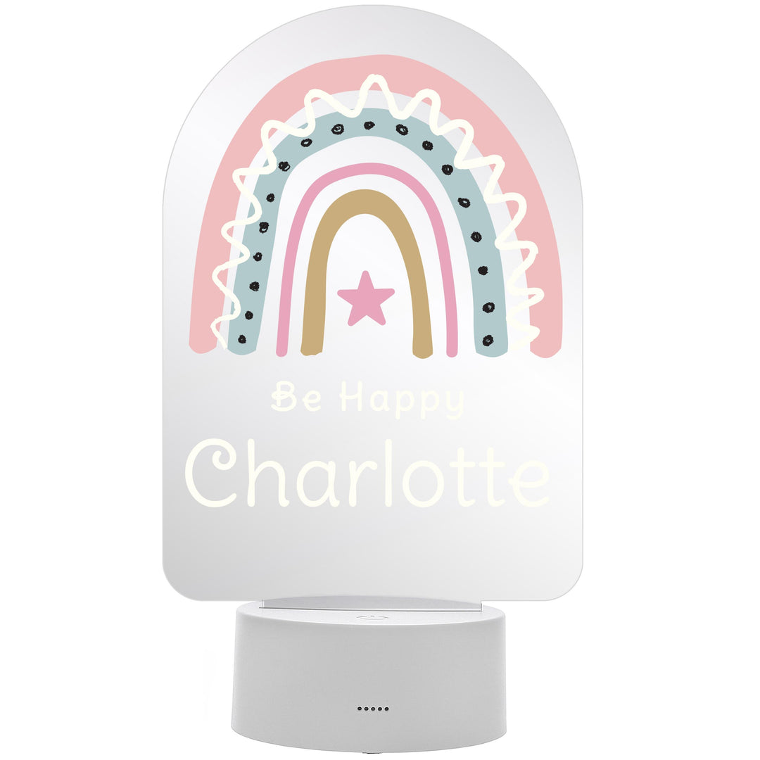 Personalised Pink Rainbow LED Colour Changing Night Light – alternative view
