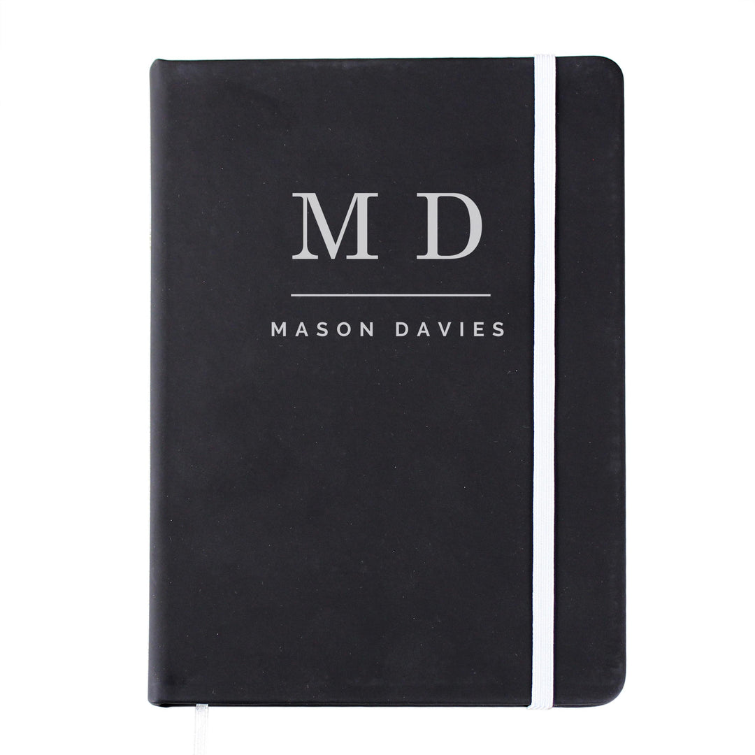 Personalised Initials Black Hardback Notebook – alternative view