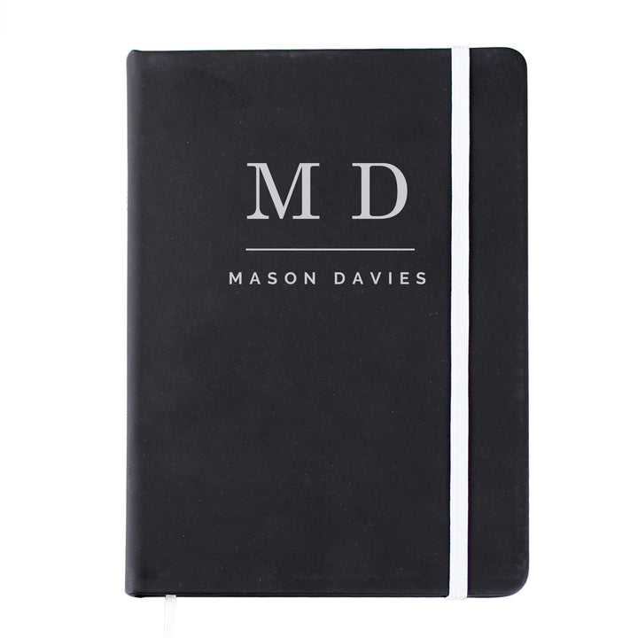 Personalised Initials Black Hardback Notebook – alternative view