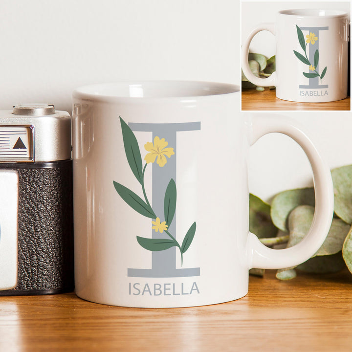 Personalised Floral Initial Mug – alternative view