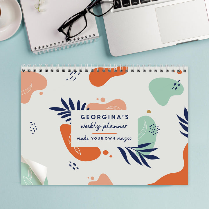 Personalised Tropical A4 Desk Planner – alternative view
