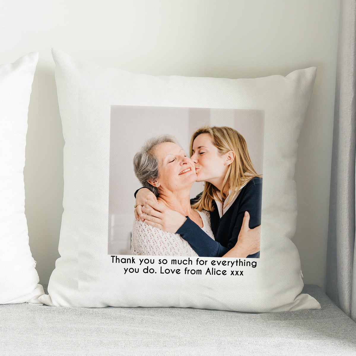 Personalised Photo Upload Cushion – alternative view