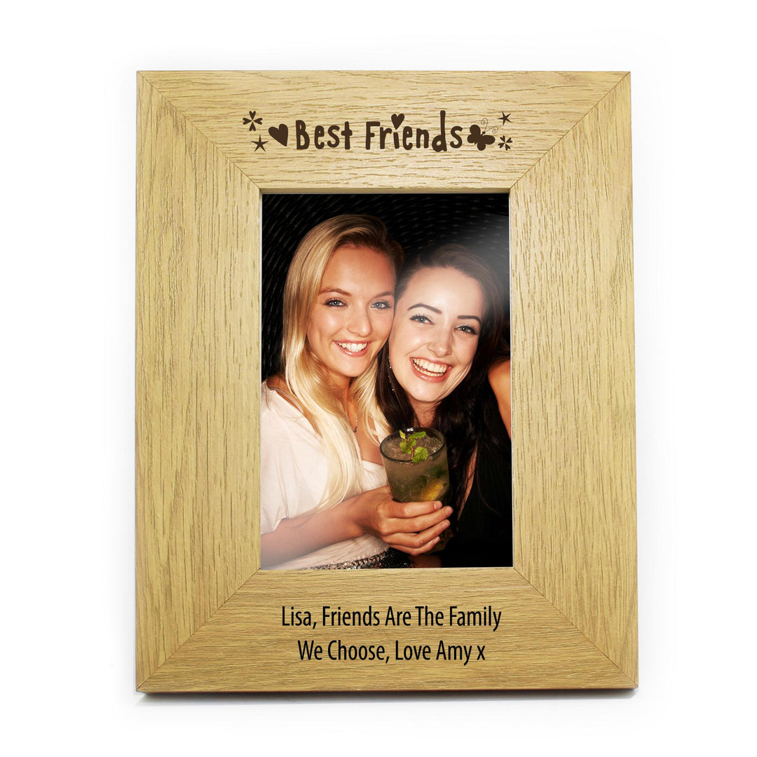 Personalised Oak Finish 6x4 Best Friends Photo Frame, The Personal Shop, personalised gifts