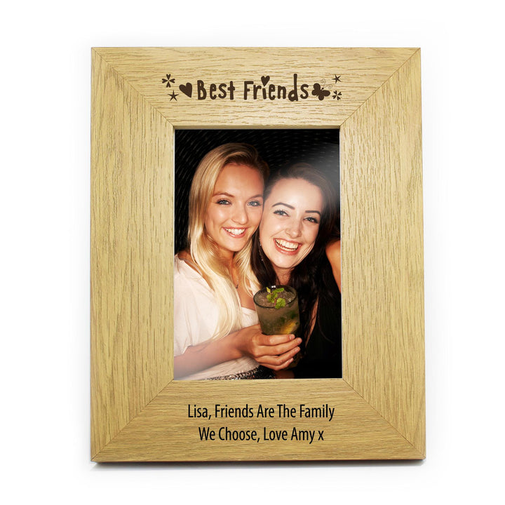 Personalised Oak Finish 6x4 Best Friends Photo Frame, The Personal Shop, personalised gifts