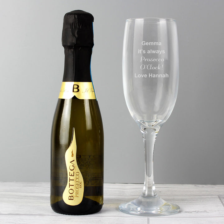 Personalised Prosecco Flute &amp; Mini Prosecco Set – alternative view