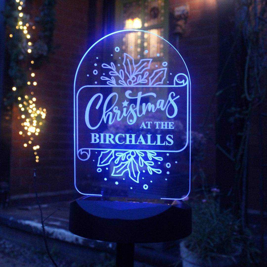 Personalised Family Christmas Outdoor Solar Light – alternative view
