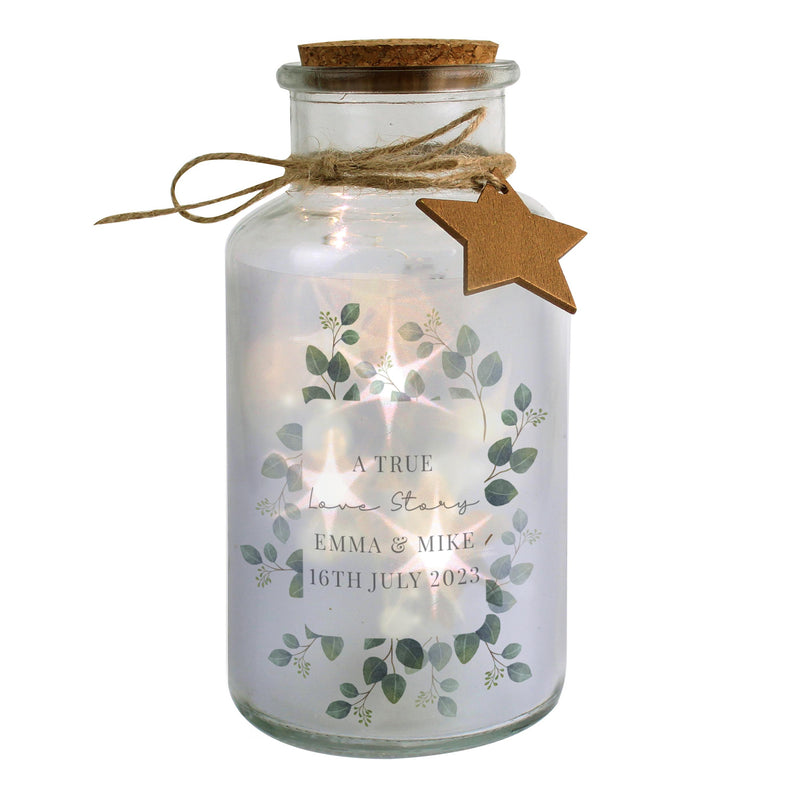 Personalised Botanical LED Glass Jar