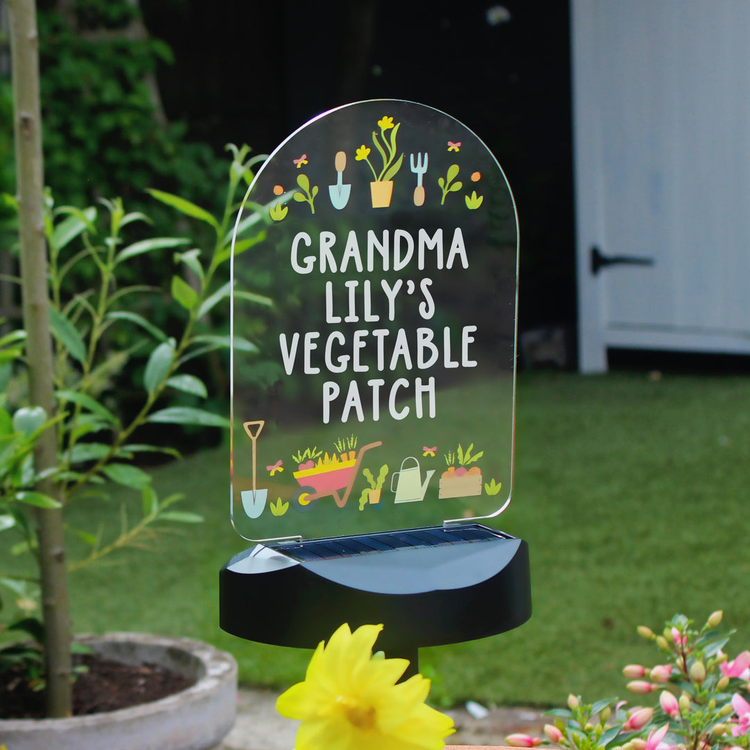 Personalised Vegetable Patch Outdoor Solar Light, The Personal Shop, personalised gifts