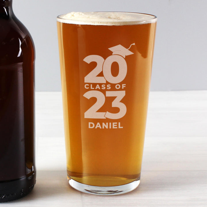 Personalised Class of Graduation Pint Glass – alternative view