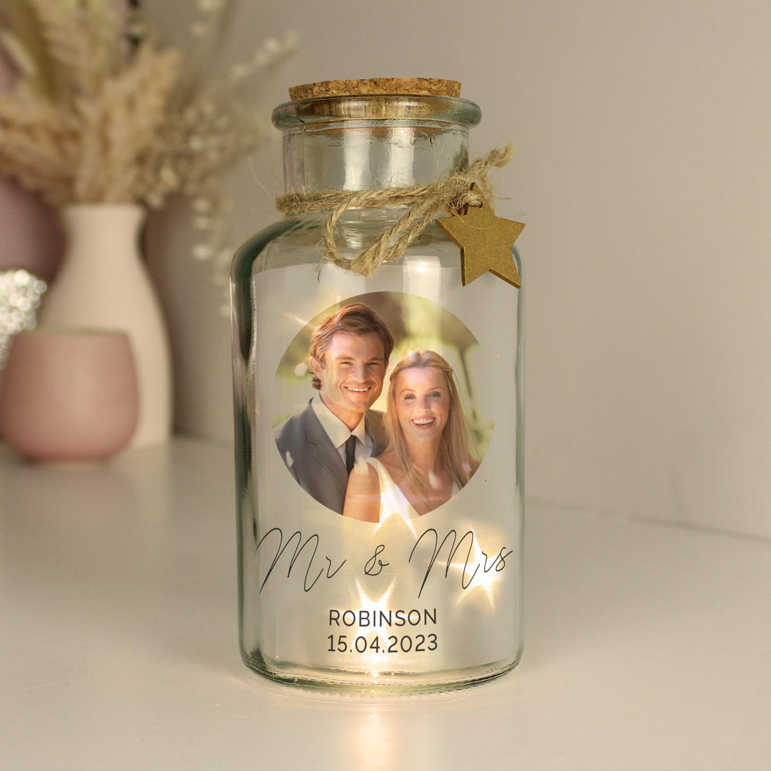 Personalised Photo Upload LED Glass Jar - alternative view