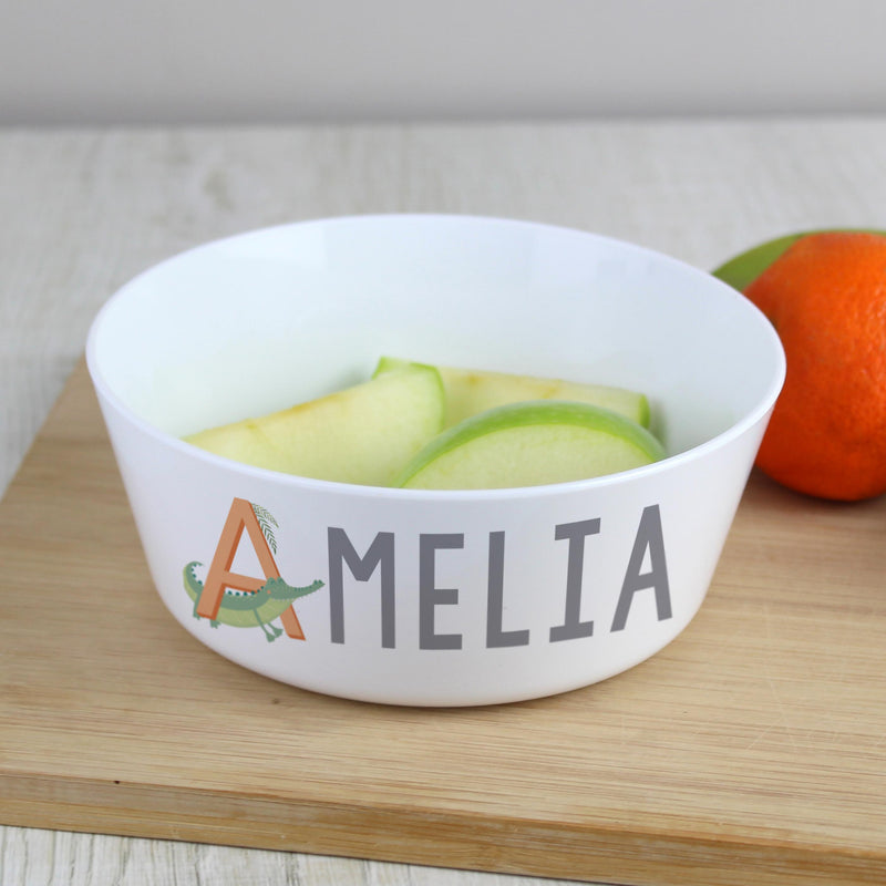 Personalised Animal Alphabet Plastic Bowl