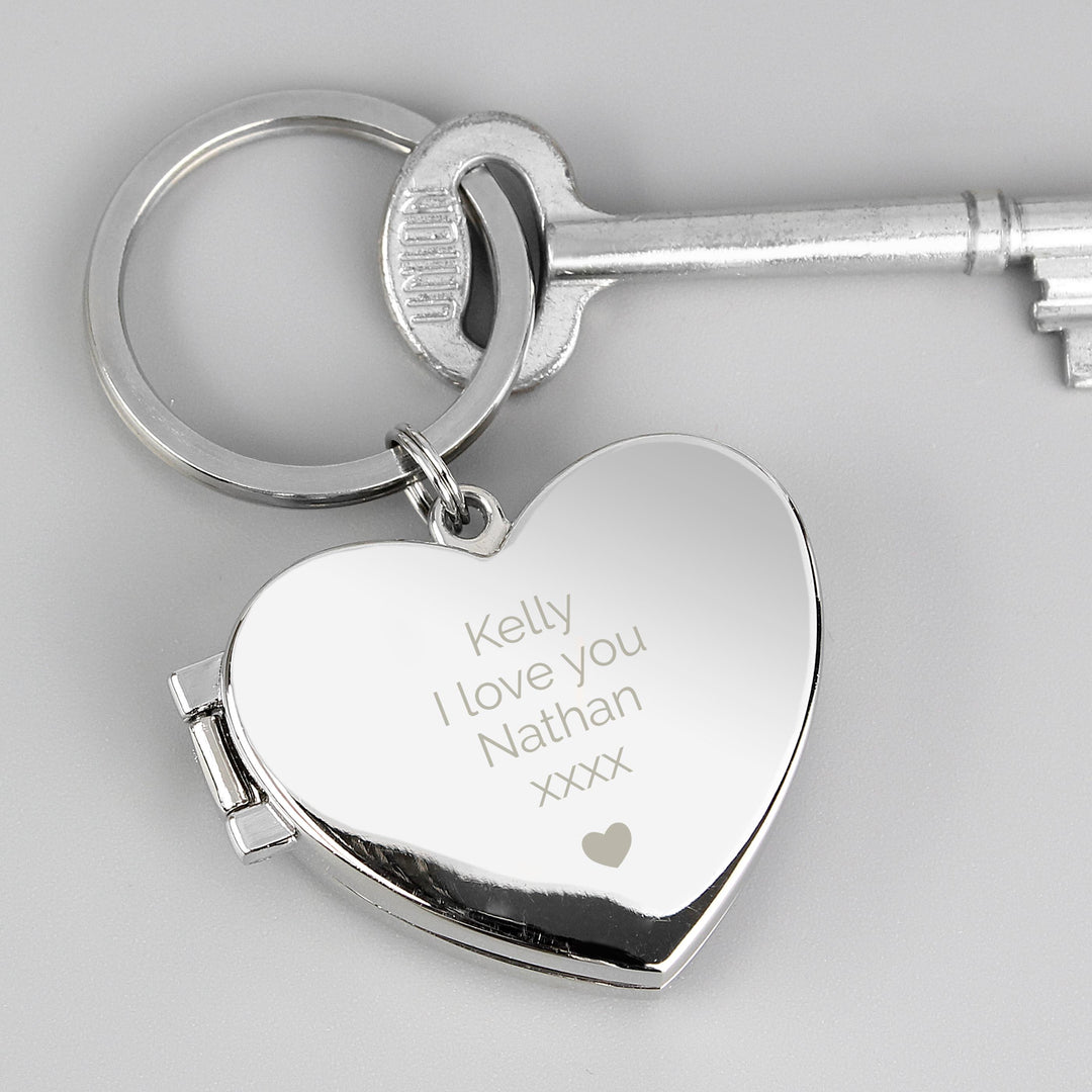 Personalised Heart Photoframe Keyring – alternative view
