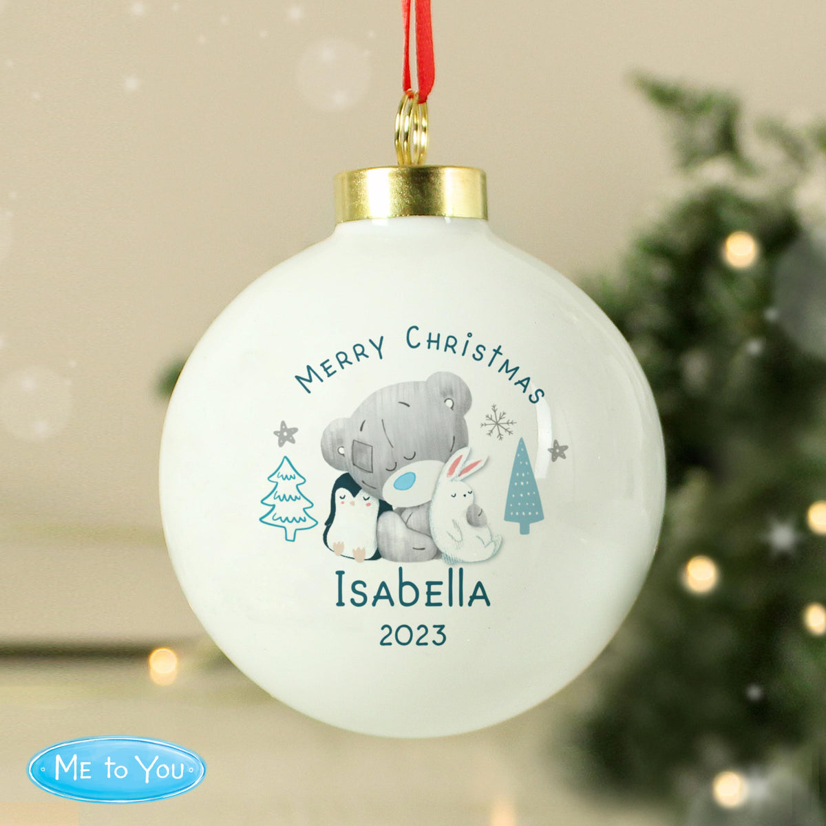 Personalised Winter Explorer First Christmas Tiny Tatty Teddy Bauble – alternative view