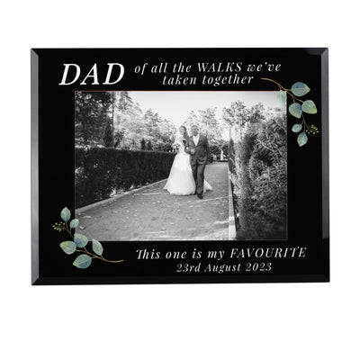 Personalised Botanical Black Glass 5x7 Frame