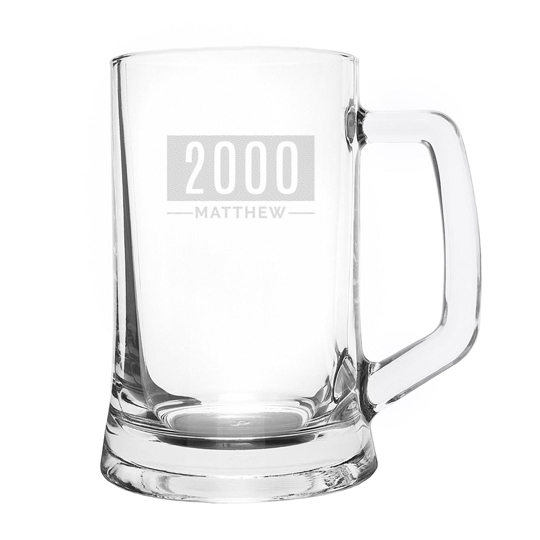 Personalised Name &amp; Date Pint Stern Tankard, The Personal Shop, personalised gifts