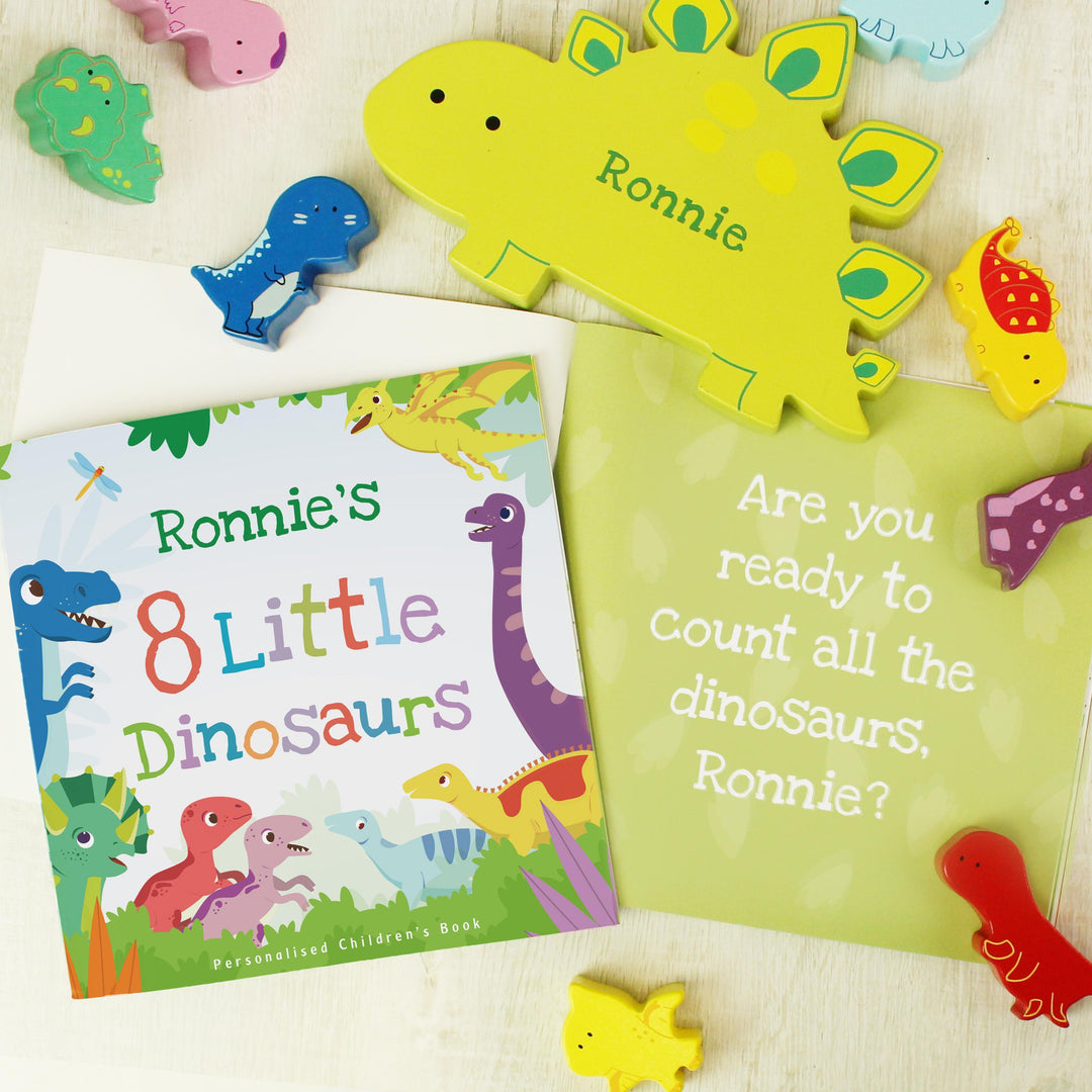 Personalised Dinosaur Book &amp; Stacking Toy, The Personal Shop, personalised gifts