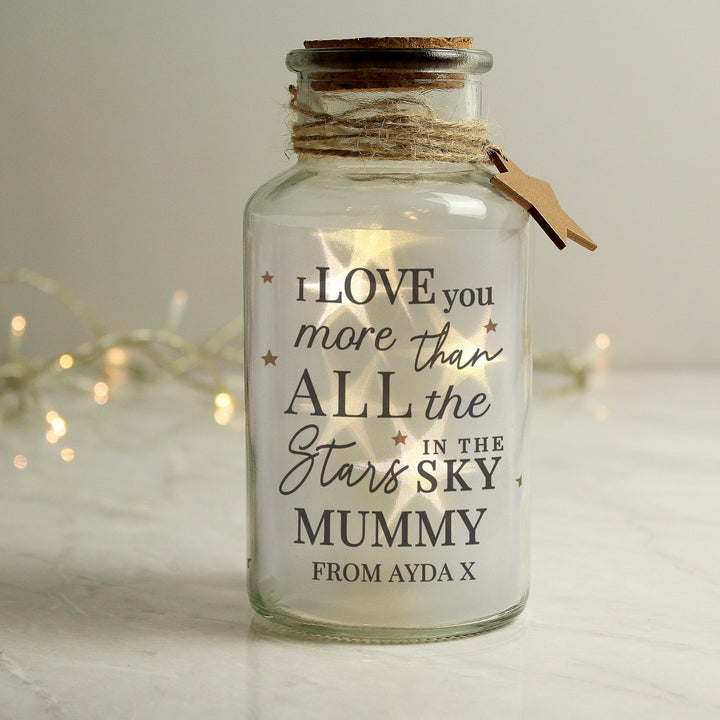 Personalised I Love You More... LED Glass Jar – alternative view