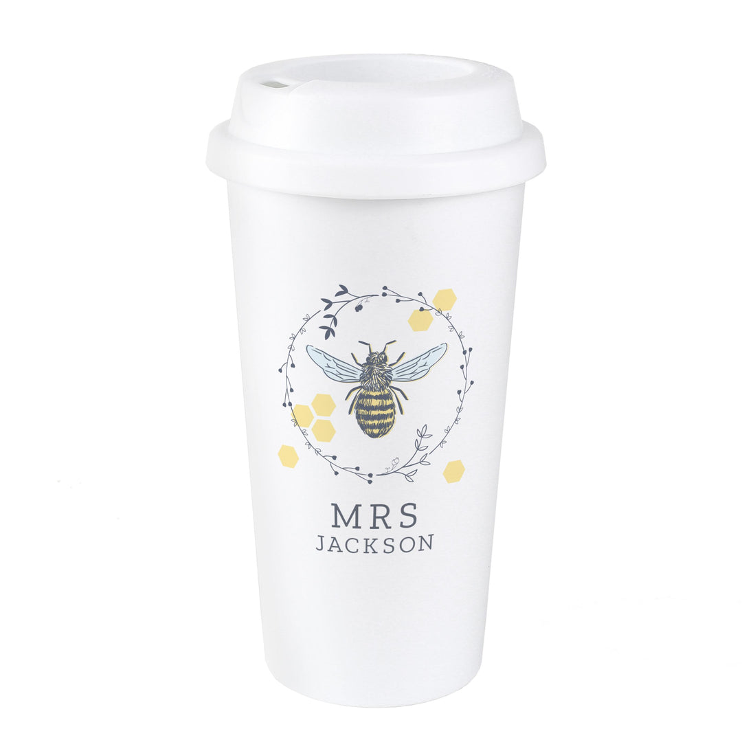 Personalised Bee Insulated Travel Cup – alternative view