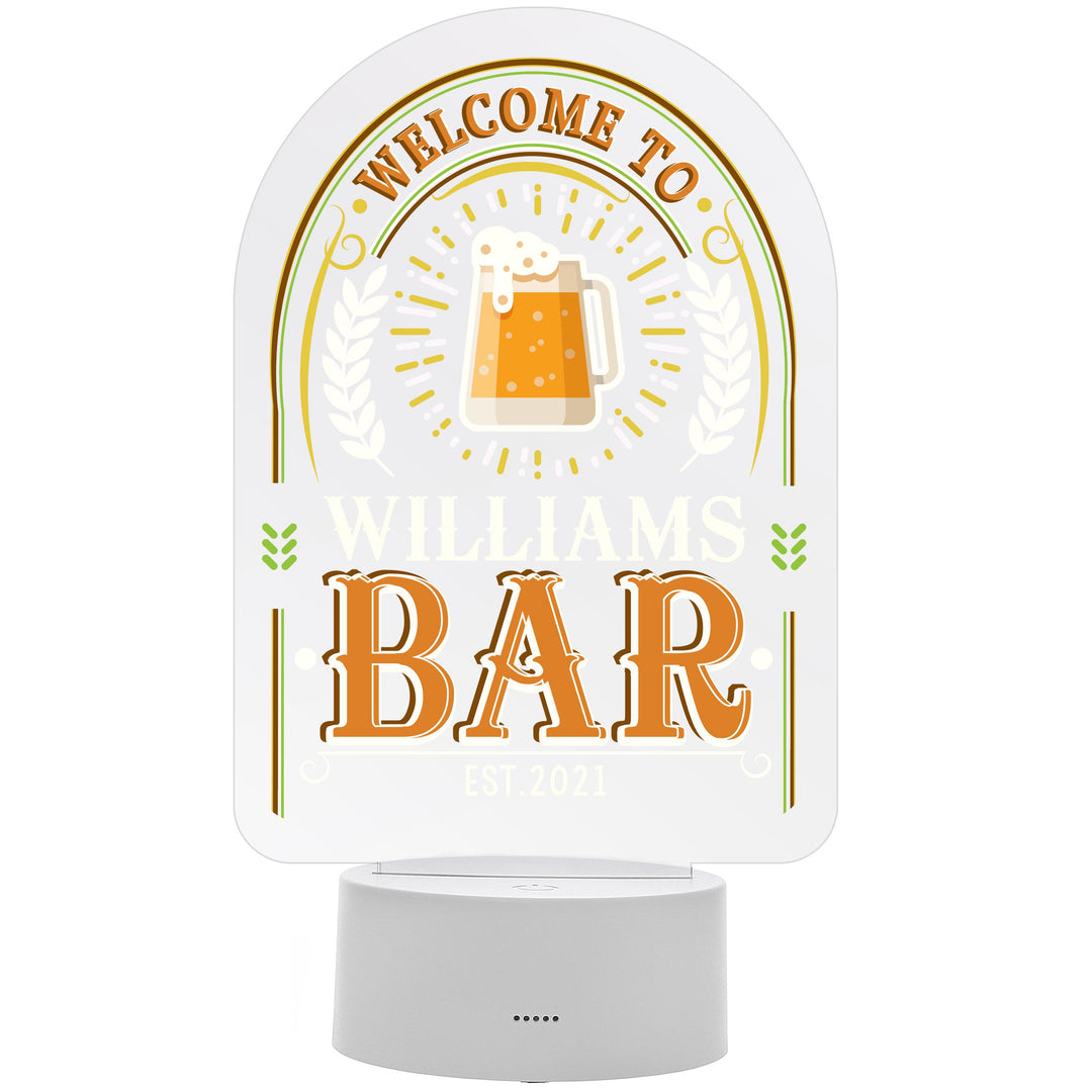 Personalised Welcome To... Bar LED Colour Changing Night Light – alternative view