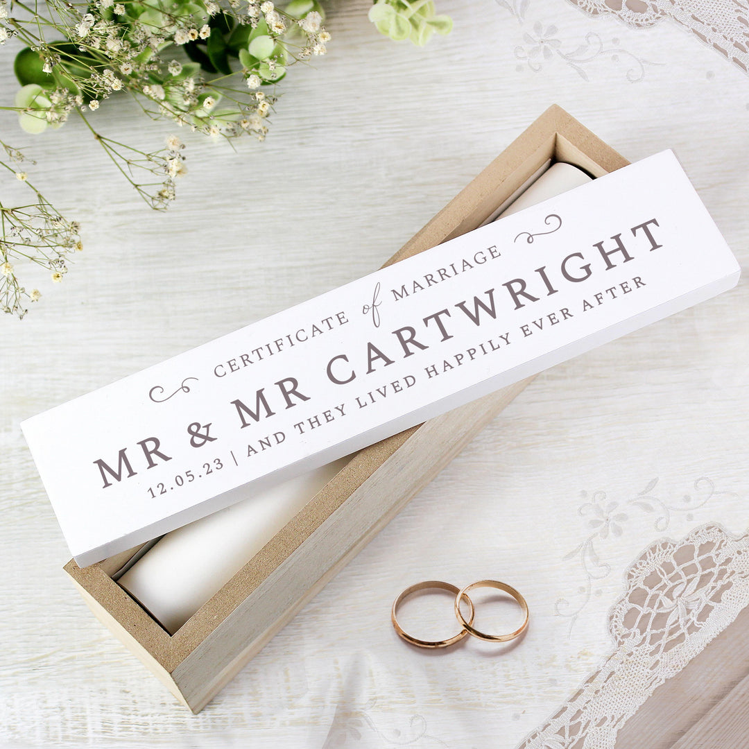 Personalised Wedding Wooden Certificate Holder, The Personal Shop, personalised gifts