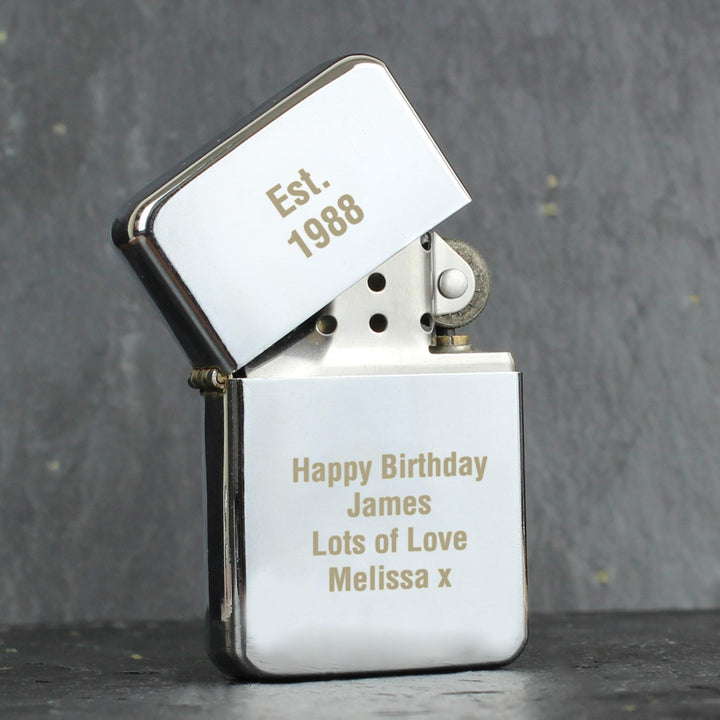 Personalised Silver Lighter – alternative view