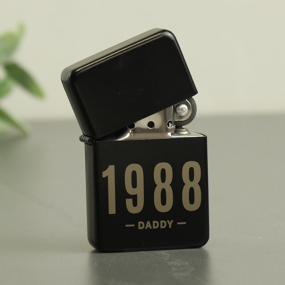 Personalised Date &amp; Name Black Lighter – alternative view