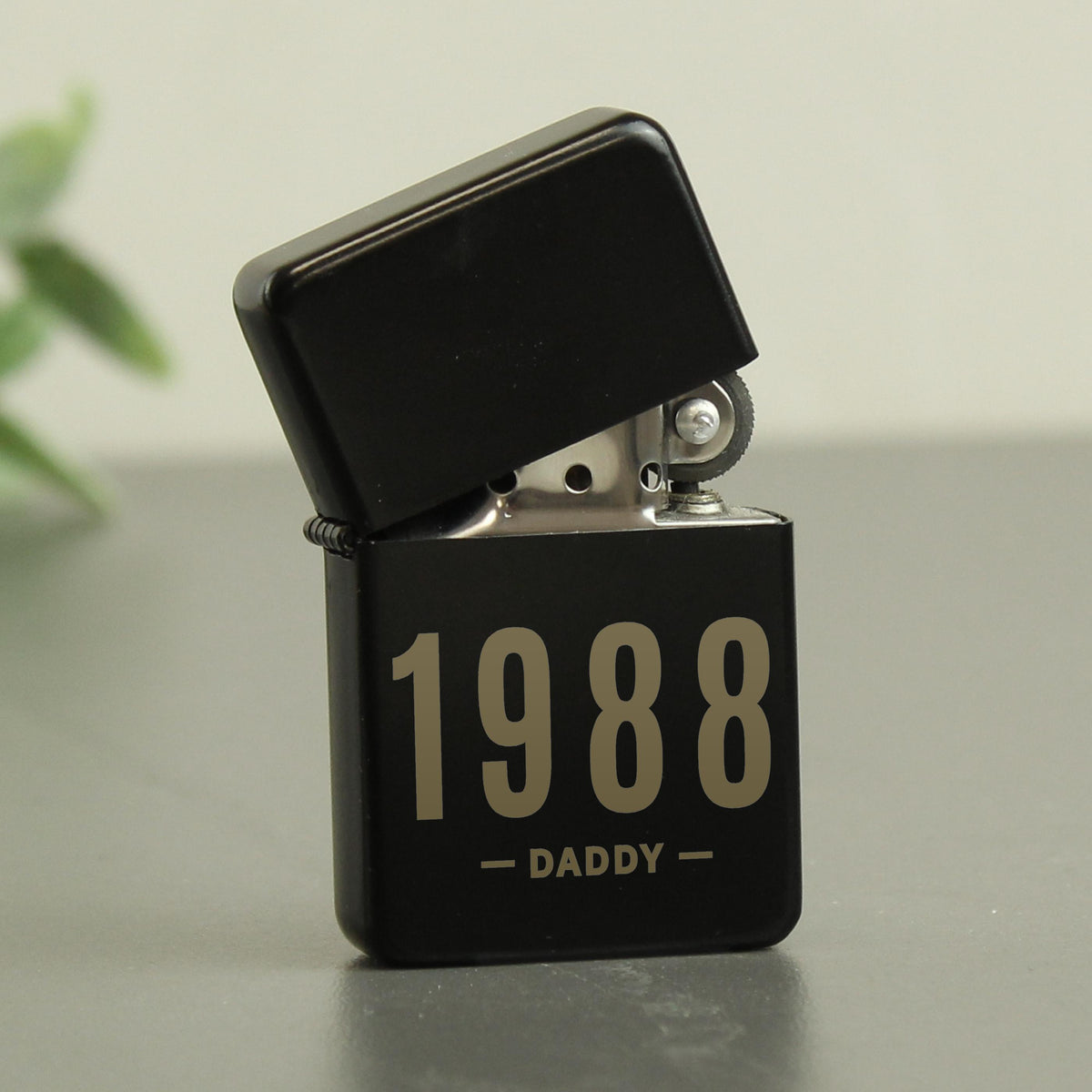 Personalised Date & Name Black Lighter – alternative view