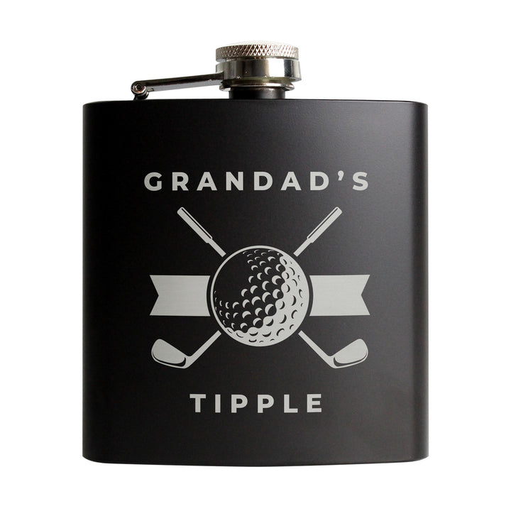 Personalised Golf Black Hip Flask – alternative view