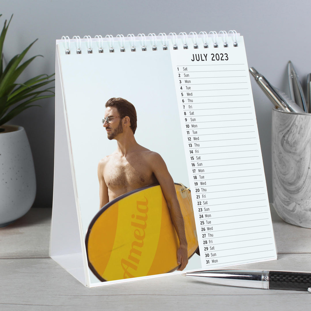 Personalised Hot Hunks Desk Calendar – alternative view